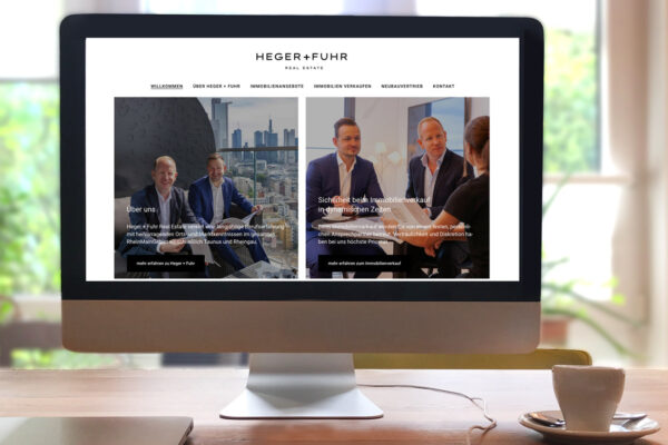 Webdesign einer Startseite für ein Immobilienunternehmen